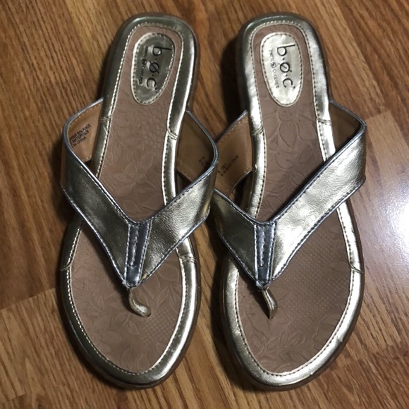 Born Concept Women's B.O.C. Gold Zita Flip Flops toe post Size 9 - Picture 4 of 5